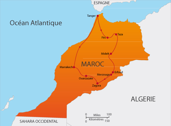 Parcours du raid &agrave; venir Maroc 2012