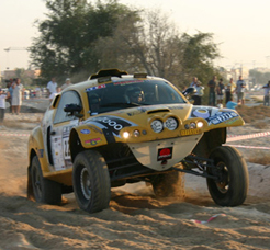 Choupette &agrave; l'arriv&eacute;e du Rallye de Duba&iuml;