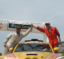 Jean-Claude Reboux et Jacky Lechleiter à l'arrivée du Rallye de Tunisie 2006