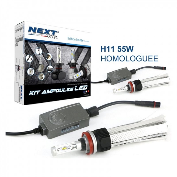 AMPOULES LED VOITURE H11 55W HOMOLOGUEES 6000LM CANBUS NEXT-TECH