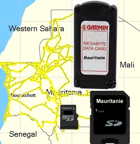 CARTOGRAPHIE ENRICHIE AVEC PISTES DE LA MAURITANIE POUR GPS GARMIN