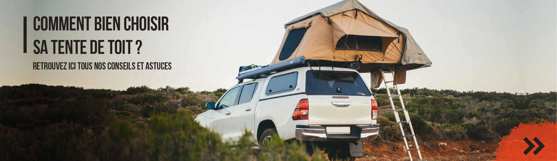 Tente de camping escamotable pour toit de voiture pour 2 personnes