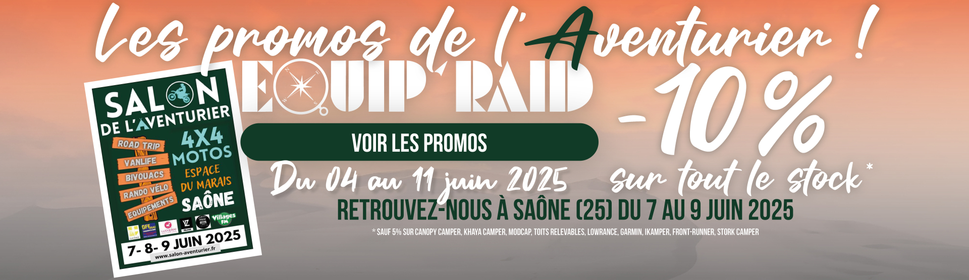 10% DE REMISE SUR TOUT LE STOCK DU 4 AU 11 JUIN !