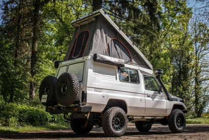 Préparation Land cruiser HZJ78 bivouac - tente de toit alu-cab  hercules