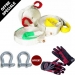 PACK SANGLE ELASTIQUE DE TRACTION 9 METRES 16 TONNES  = 2 MANILLES + 1 PAIRE DE GANTS OFFERTES