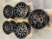 LOT DE 5 JANTES D'OCCASION ATLAS NK NOIR MAT 8X17 ET 30 AVEC TALON HD ANTI-DEJANTEMENT 5X150 POUR TOYOTA HDJ100 - VDJ200