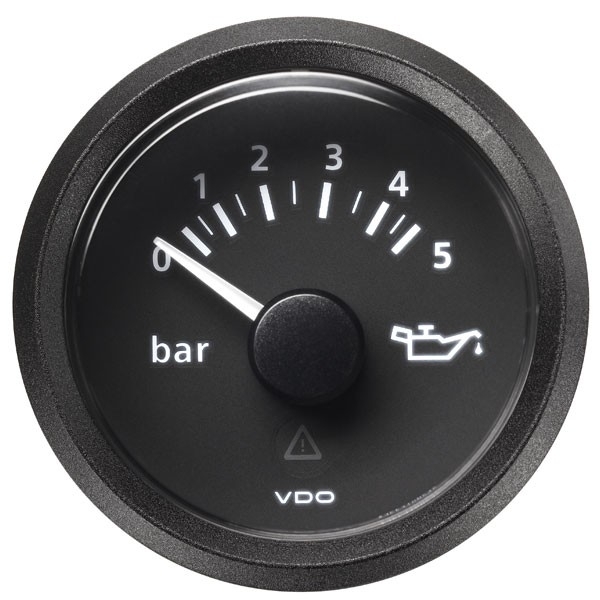 manomètre pression d\'huile 5 bars blanc VDO - Retro Design