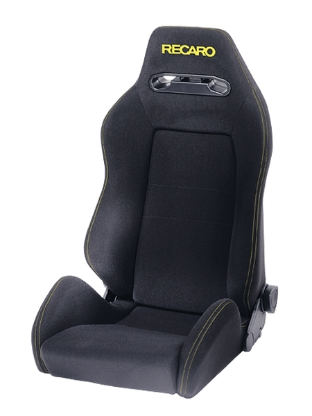 SIEGE RECARO SPEED VELOURS PERLON NOIR AVEC COUTURES JAUNES