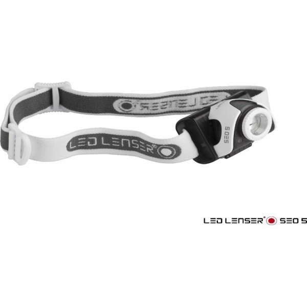 LAMPE FRONTALE LED LENSER SEO 5 GRISE