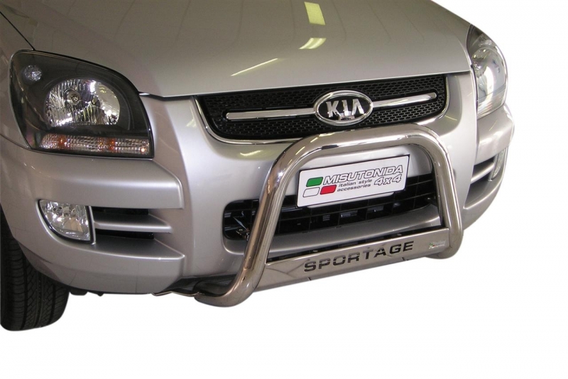 PROTECTION AVANT TUBULAIRE 63MM INOX HOMOLOGUEE CE POUR KIA SPORTAGE DE 2004 A 2008