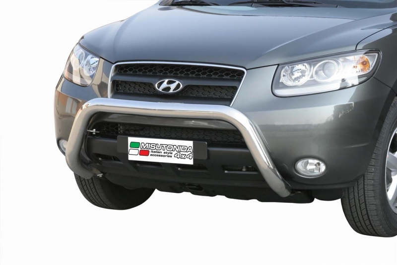 PROTECTION AVANT TUBULAIRE 76MM INOX HOMOLOGUEE CE POUR HYUNDAI SANTA FE DE 2006 A 2010