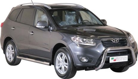 PROTECTION AVANT TUBULAIRE 76MM INOX HOMOLOGUEE CE POUR HYUNDAI SANTA FE DE 2010 A 2011