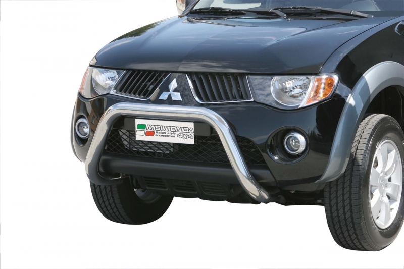 PROTECTION AVANT TUBULAIRE 76MM INOX HOMOLOGUEE CE POUR MITSUBISHI L200 DE 2006 A 2009