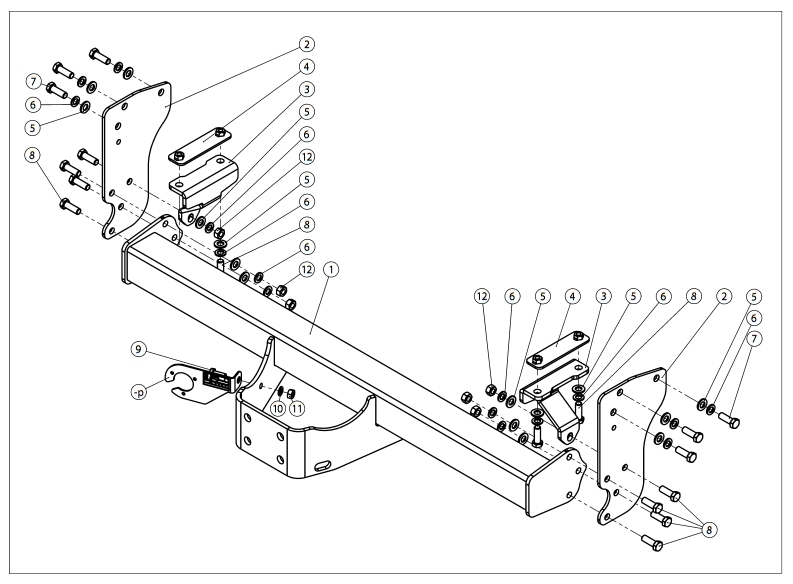 ATTELAGE POUR CHAPE MIXTE AVEC FAISCEAU SPECIFIQUE  POUR ISUZU D-MAX A PARTIR DE 2012