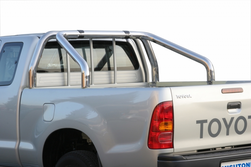 ROLL BAR INOX DOUBLE TUBE Ø 76 MM POUR TOYOTA HILUX VIGO DE 2005 A 2015