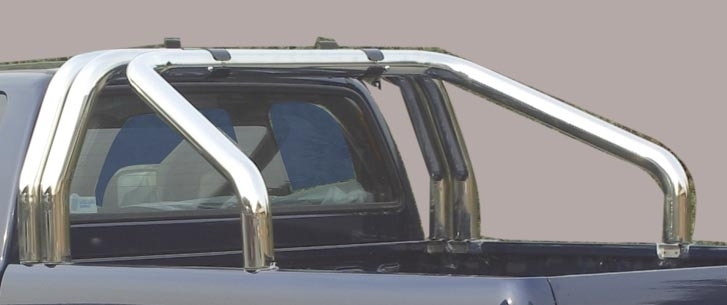 ROLL BAR INOX TRIPLE TUBES Ø 76MM POUR TOYOTA HILUX VIGO