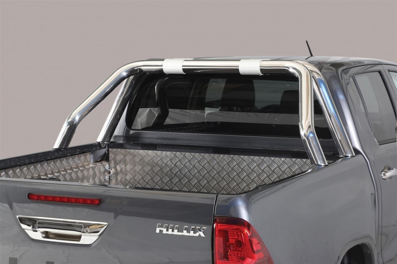 ROLL BAR INOX DOUBLE TUBE INOX NEW STYLE Ø 76 MM POUR TOYOTA HILUX REVO DOUBLE CABINE A PARTIR DE 2016