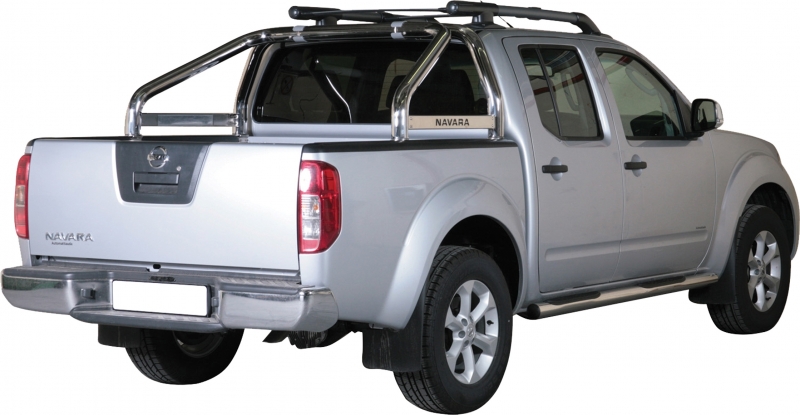 ROLL BAR INOX DOUBLE TUBE Ø 76 MM POUR NISSAN NAVARA D40 DE 2005 A 2015