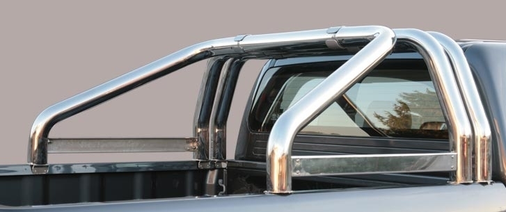 ROLL BAR INOX TRIPLE TUBE Ø 76MM POUR NISSAN NAVARA DE 2005 A 2015