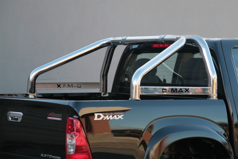 ROLL BAR INOX DOUBLE TUBES Ø 76MM POUR  ISUZU D-MAX DE 2003 A 2011