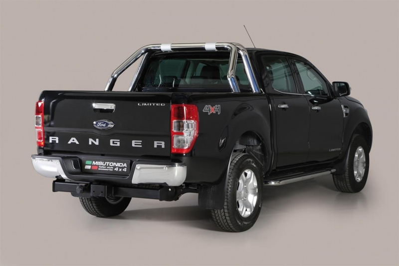 ROLL BAR INOX DOUBLE TUBE INOX NEW STYLE Ø 76MM POUR FORD RANGER A PARTIR DE 2012