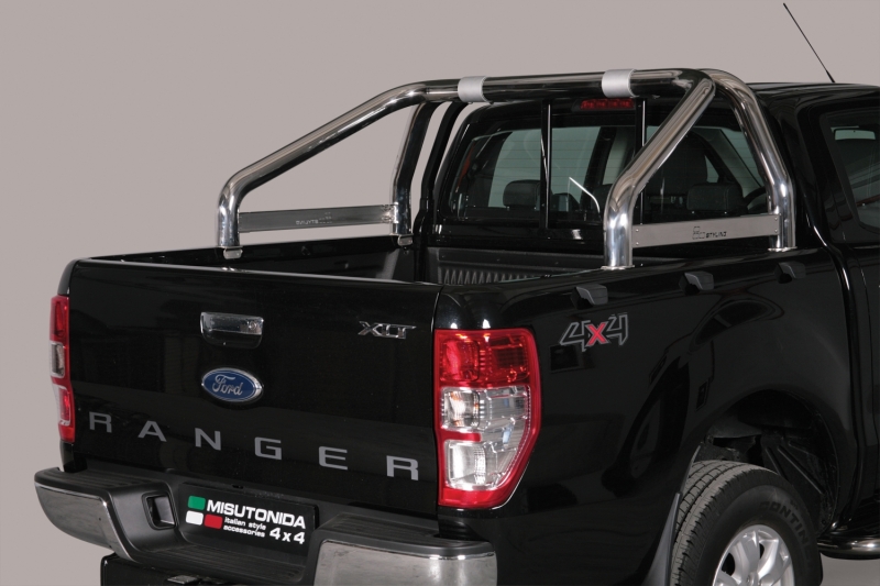 ROLL BAR INOX DOUBLE TUBES Ø 76MM POUR FORD RANGER A PARTIR DE 2012