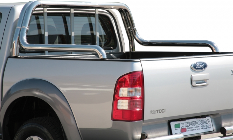 ROLL BAR INOX DOUBLE TUBE Ø 63MM POUR FORD RANGER DE 2007 A 2011