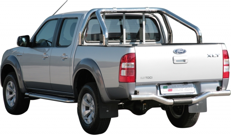 ROLL BAR INOX DOUBLE TUBES Ø 76 MM POUR FORD RANGER DE 2007 A 2011