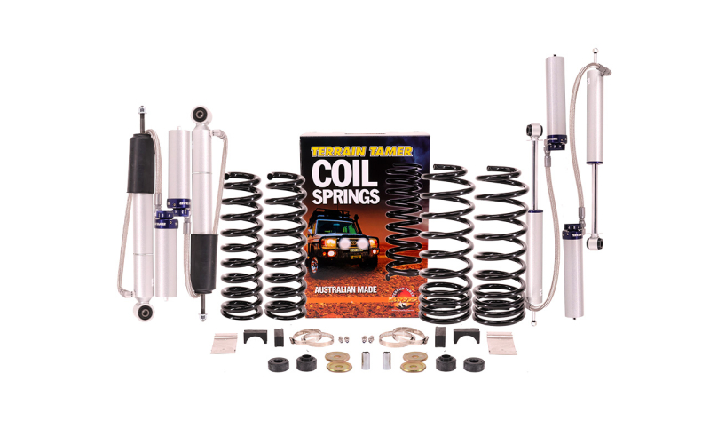 KIT DE SUSPENSION TERRAIN TAMER AVEC AMORTISSEUR PRO SHOCK REHAUSSE +40/50MM POUR TOYOTA PRADO 90/95