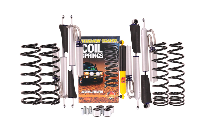 KIT DE SUSPENSION TERRAIN TAMER AVEC AMORTISSEUR PRO SHOCK REHAUSSE +40/50MM POUR TOYOTA HDJ80