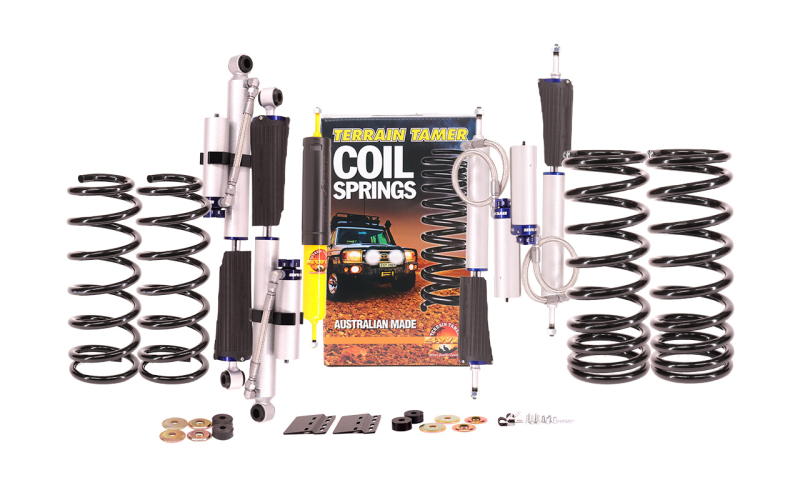 KIT DE SUSPENSION TERRAIN TAMER AVEC AMORTISSEUR PRO SHOCK REHAUSSE +40/50MM POUR NISSAN PATROL Y61 A PARTIR DE 1997