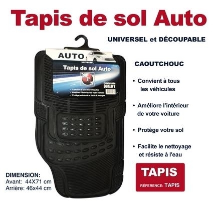 Achetez TAPIS DE SOL CAOUTCHOUC UNIVERSEL ET DECOUPABLE - JEU DE 4