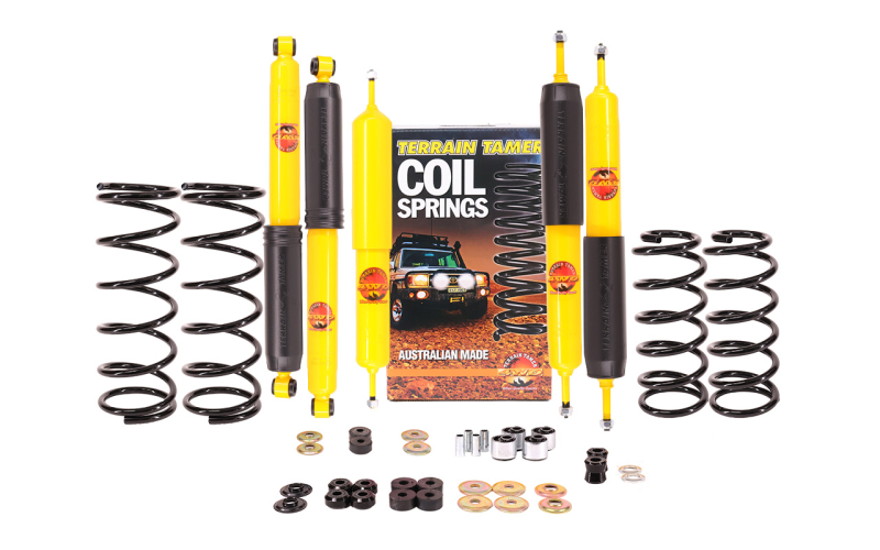 KIT DE SUSPENSION TERRAIN TAMER REHAUSSE +40/50MM POUR NISSAN PATROL Y60 CHASSIS COURT DE 1988 A 1997