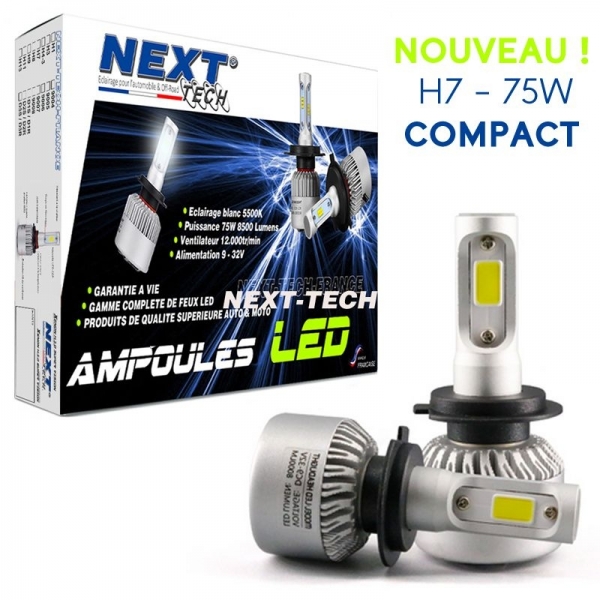 Achetez Next Tech - AMPOULES H7 LED VENTILEES COMPACTES 75W BLANC