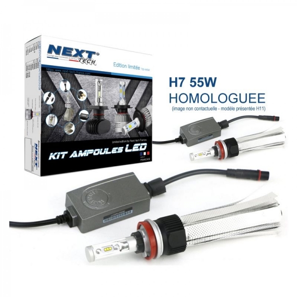 AMPOULES LED VOITURE H7 55W HOMOLOGUEES 6000LM CANBUS NEXT-TECH