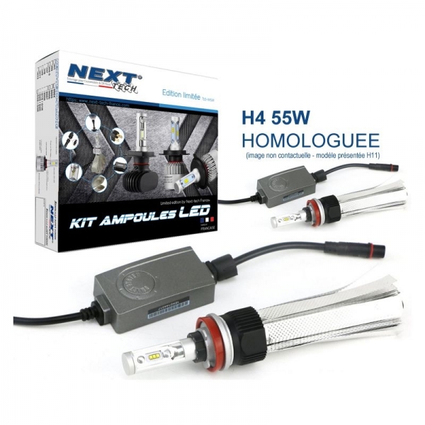 AMPOULES LED VOITURE H4 55W HOMOLOGUEES 6000LM CANBUS NEXT-TECH
