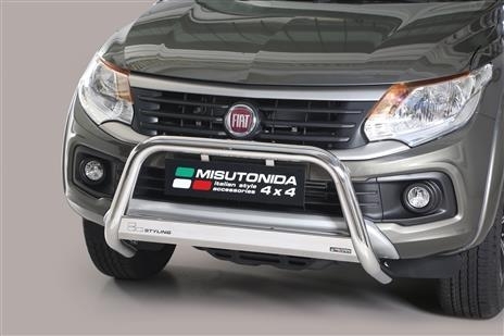 PROTECTION AVANT TUBULAIRE 63MM INOX HOMOLOGUEE CE POUR FIAT FULLBACK A PARTIR DE 2016