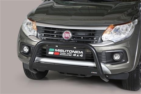 PROTECTION AVANT TUBULAIRE 63MM INOX NOIR HOMOLOGUEE CE POUR FIAT FULLBACK A PARTIR DE 2016