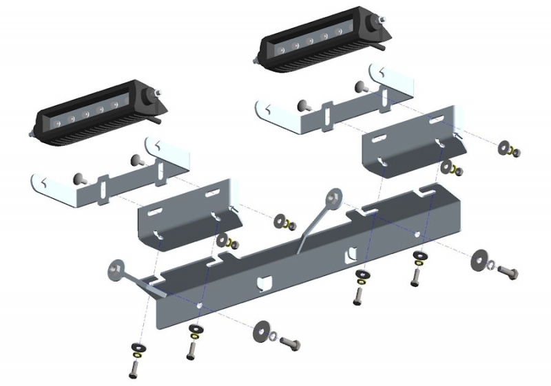 KIT 2 BARRES LED OSRAM AVEC KIT DE MONTAGE POUR MITSUBISHI L200 DE 2015 A 2019