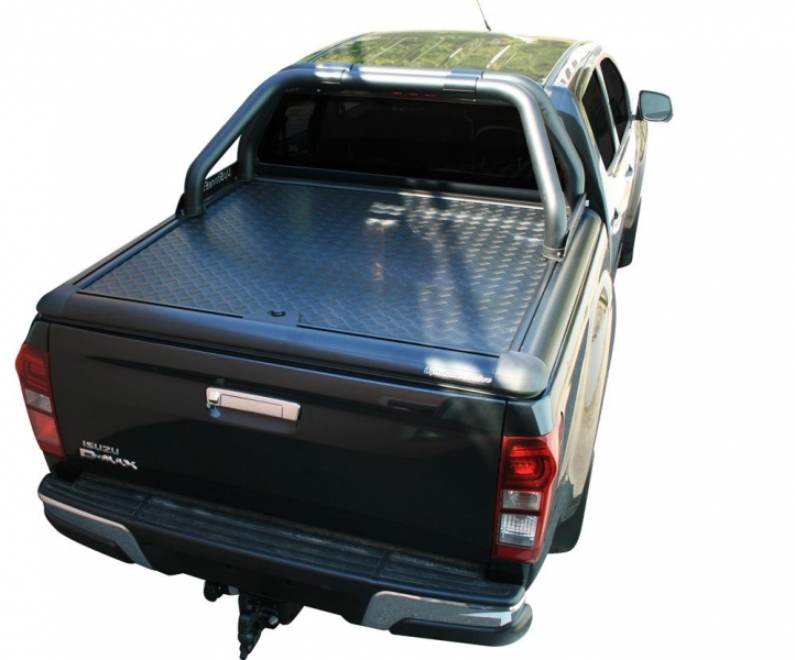 TONNEAU COVER EN ALUMINIUM NOIR DOUBLE CABINE POUR ISUZU D-MAX A PARTIR DE 2012