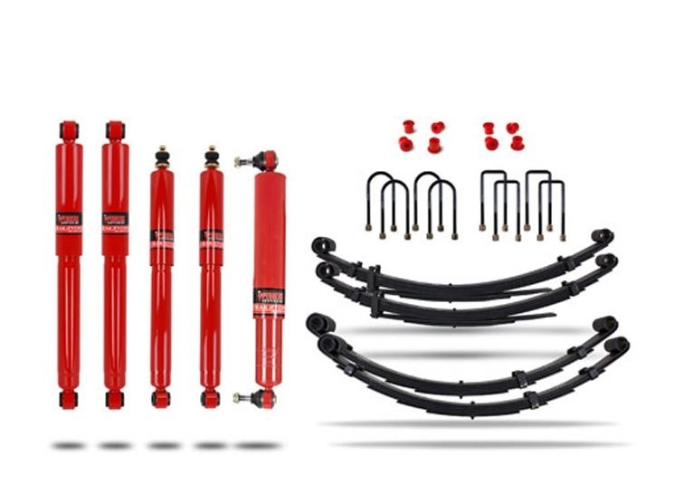 KIT DE SUSPENSION PEDDERS REHAUSSE +40MM TARAGE CONFORT  POUR TOYOTA LANDCRUISER HZJ75