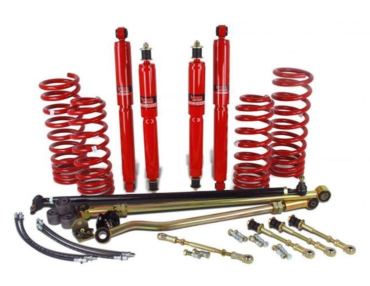 KIT DE SUSPENSION PEDDERS REHAUSSE +80/100MM TARAGE MEDIUM POUR NISSAN PATROL GR Y61 5 PORTES