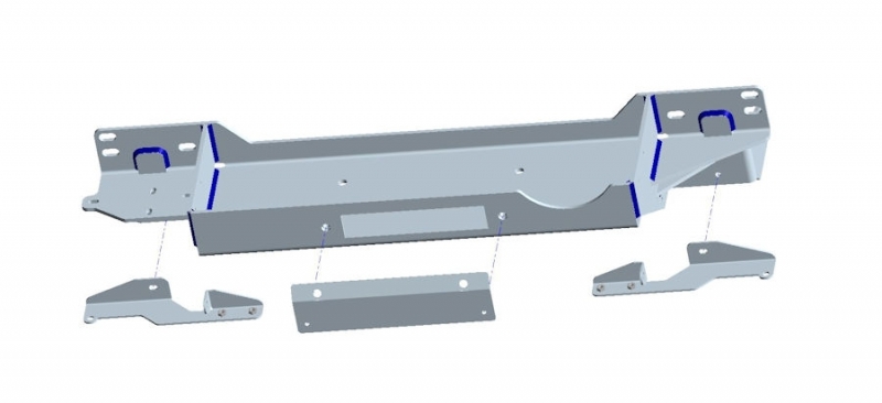 KIT DE MONTAGE INTEGRE POUR TREUIL POUR TOYOTA KDJ 120 ET KDJ150 JUSQU'A 2015