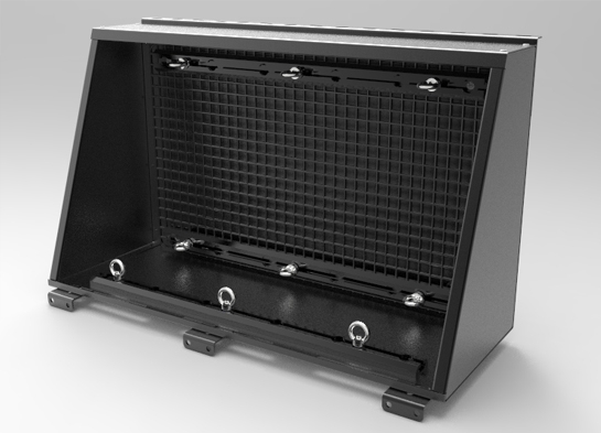 Coffre de rangement noir 750 mm pour hard-top Alu Cab - Pièce
