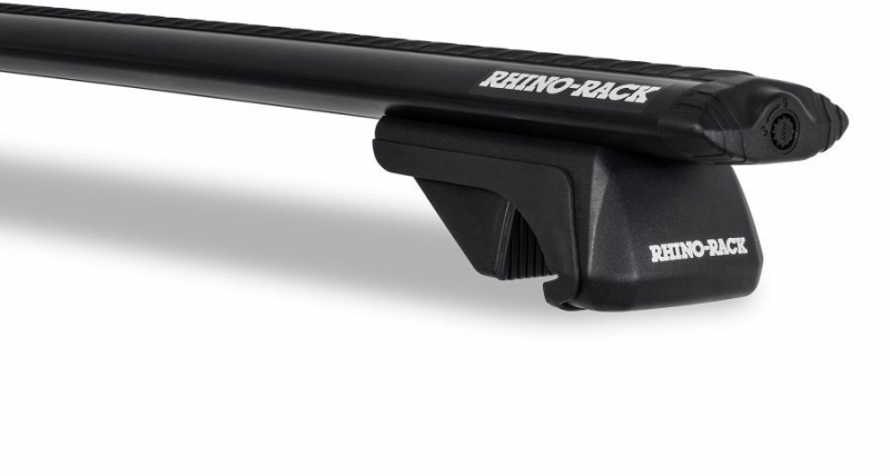 KIT 2 BARRES DE TOIT VORTEX NOIRES 1260 MM ET PIEDS RHINO RACK POUR VEHICULE AVEC BARRES LONGITUDINALES