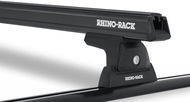 KIT 2 BARRES DE TOIT HEAVY DUTY NOIRES 1375 MM ET PIEDS RHINO RACK POUR FORD RANGER A PARTIR DE 2012 DOUBLE CABINE