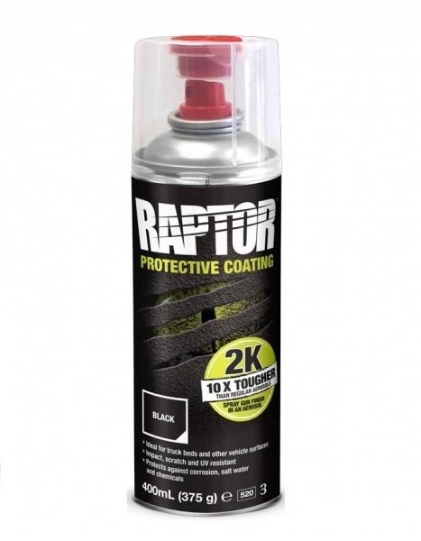 RAPTOR AEROSOL 2K NOIR POUR REVETEMENT DE PROTECTION POUR BENNE ET ACCESSOIRES 400 ML