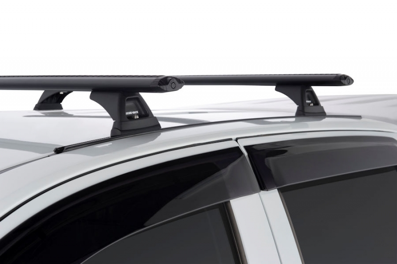 KIT 2 BARRES DE TOIT VORTEX NOIRES 1260 MM ET PIEDS RHINO RACK POUR ISUZU D-MAX DOUBLE CABINE A PARTIR DE 2012