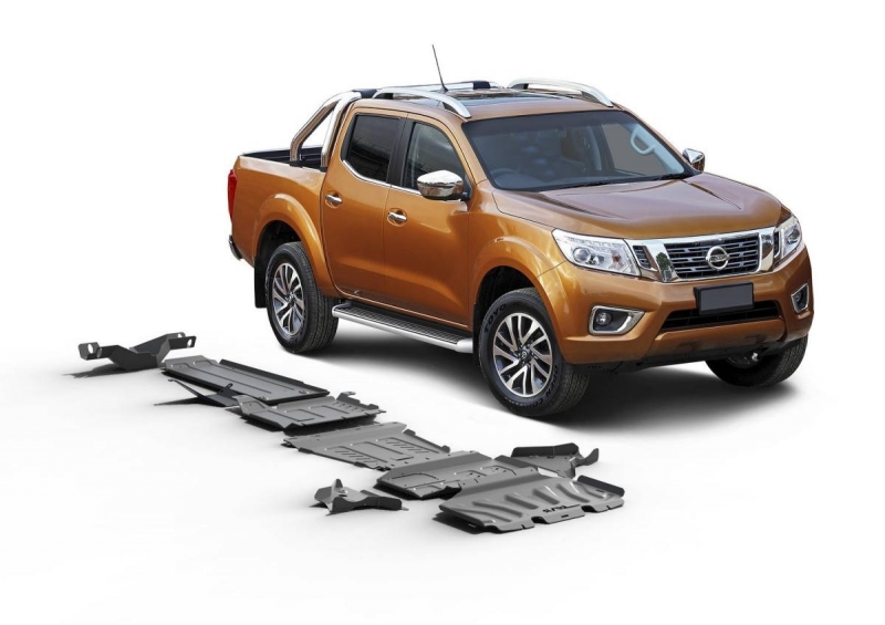 KIT DE 7 BLINDAGES ALUMINIUM 6 MM RIVAL POUR NISSAN NAVARA D23 NP300 A PARTIR DE 2015