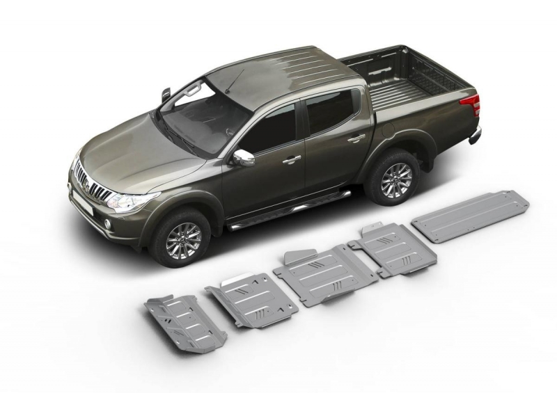 KIT DE 5 BLINDAGES ALUMINIUM 6 MM RIVAL POUR MITSUBISHI L200 A PARTIR DE 2015